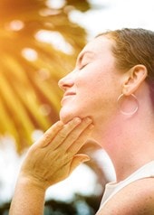 Sonnenbrand im Gesicht