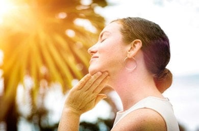 Sonnenbrand im Gesicht
