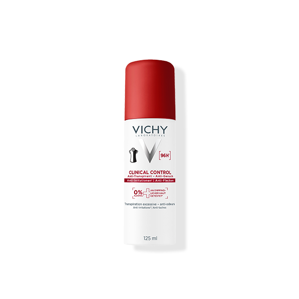 Vichy Clinical Control Anti-Transpirant Deodorant-Spray 96h mit roter Kappe, 125 ml