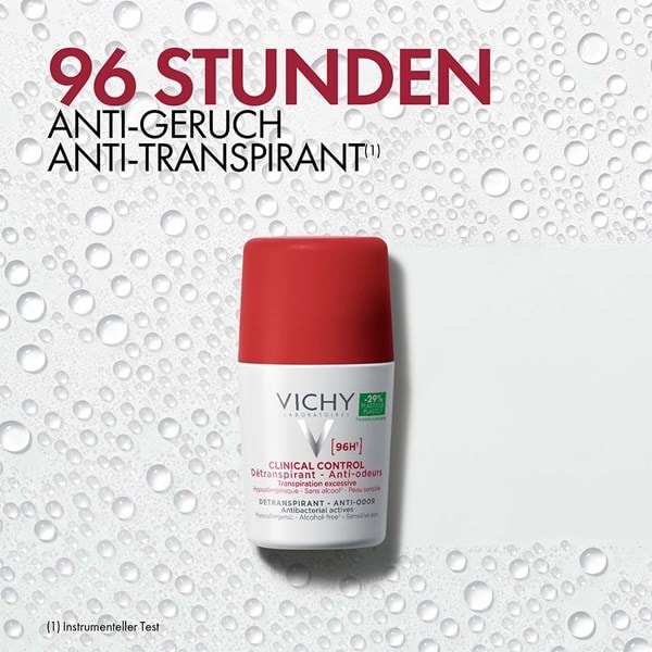 VICHY Clinical Control 96h Roll-on Deo für Frauen für 96 Stunden Schutz gegen Schweiß und Gerüche