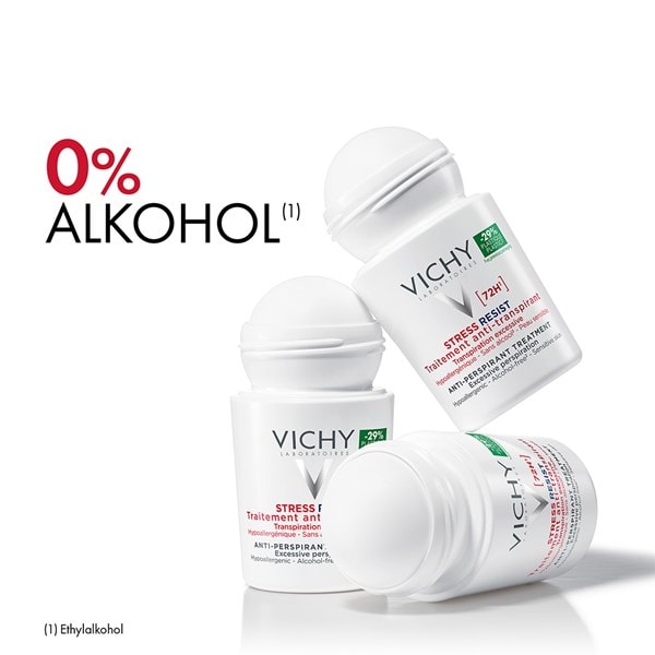 Bild dreier VICHY stress resist 72h Roll-on Deodorants ohne Kappe mit null Prozent Alkohol