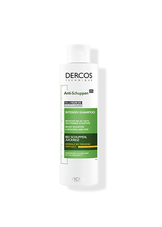 200ml Flasche des Vichy DERCOS Anti-Schuppen Shampoos für normale bis trockene Kopfhaut