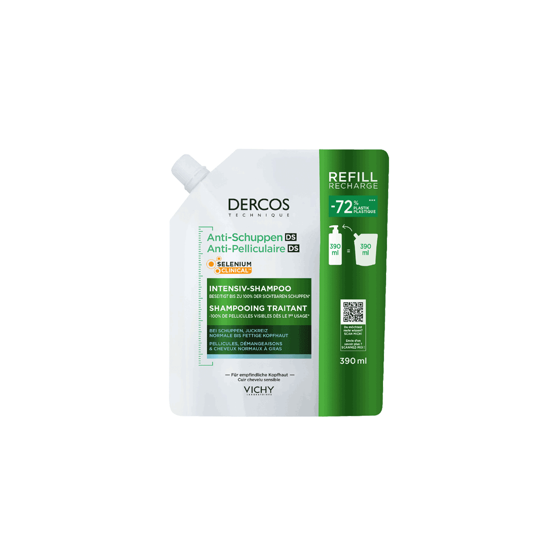 Vichy DERCOS Nachfüllpack Anti-Schuppen Shampoo für trockenes Haar