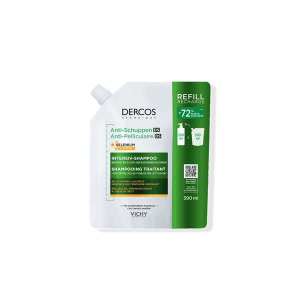 DERCOS_Anti-Schuppen_390ml_trocken_Nachfuellpack_Packshot