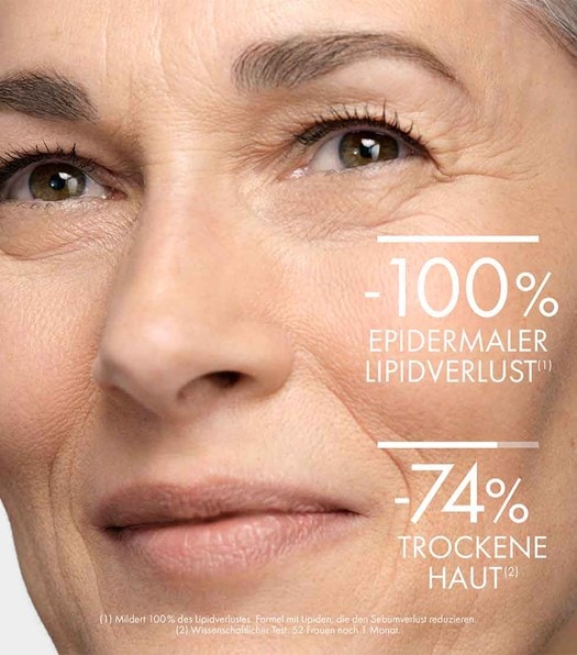 Die Vichy Neovadiol Magistral Nachtcreme mildert 100% des epidermalen Lipidverlustes (Formel mit Lipiden, die den Sebumverlust reduzieren) und sorgt für 74% weniger trockene Haut (Wissenschaftlicher Test, 52 Frauen nach 1 Monat)