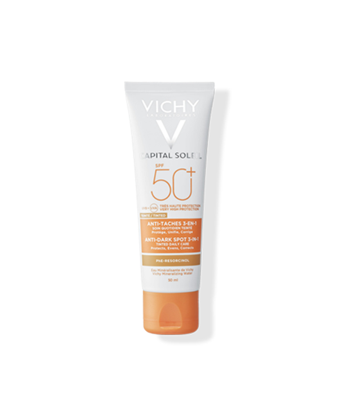 Vichy Capital Soleil 3in1 getönte Sonnenpflege Anti Pigmentflecken SPF50