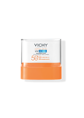 Vichy Capital Soleil UV Aqua Invisible Stick LSF 50+ für Gesicht und Lippen, Text im Bild: sehr hoher Schutz