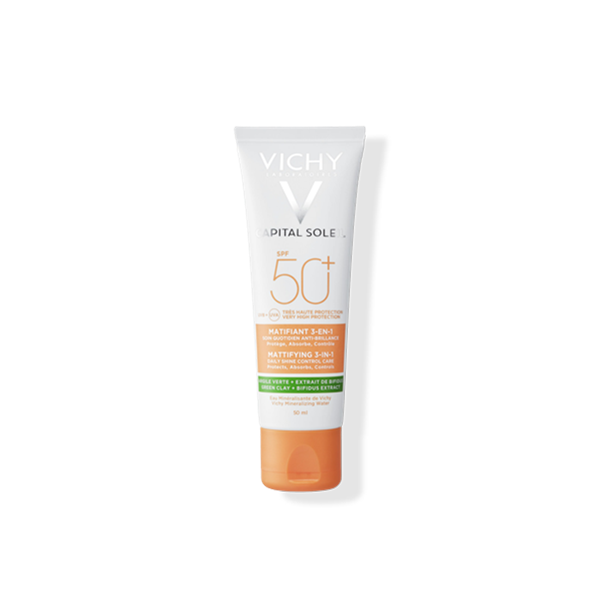CAPITAL SOLEIL 3-in-1 mattierende Sonnencreme LSF 50+