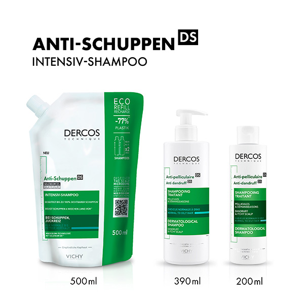 DERCOS Anti Schuppen Shampoo fuer normales bis fettiges Haar Visual 1