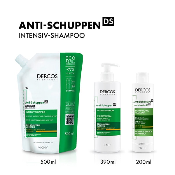 DERCOS Nachfuellpack Anti Schuppen Shampoo fuer trockenes Haar Visual 1